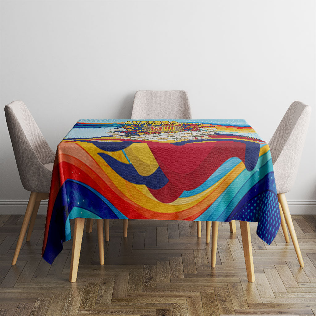 Andorra National Day Tablecloth Coat Of Arms Daffodil Flower Cultural Heritage