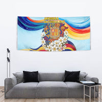 Andorra National Day Tapestry Coat Of Arms Daffodil Flower Cultural Heritage