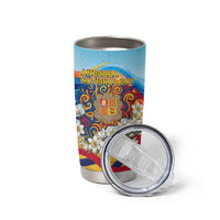 Andorra National Day Tumbler Cup Coat Of Arms Daffodil Flower Cultural Heritage