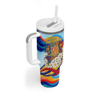 Andorra National Day Tumbler With Handle Coat Of Arms Daffodil Flower Cultural Heritage