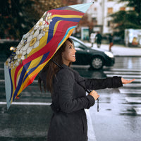 Andorra National Day Umbrella Coat Of Arms Daffodil Flower Cultural Heritage