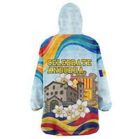 Andorra National Day Wearable Blanket Hoodie Coat Of Arms Daffodil Flower Cultural Heritage