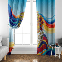 Andorra National Day Window Curtain Coat Of Arms Daffodil Flower Cultural Heritage