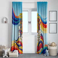 Andorra National Day Window Curtain Coat Of Arms Daffodil Flower Cultural Heritage