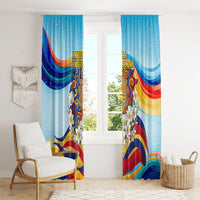 Andorra National Day Window Curtain Coat Of Arms Daffodil Flower Cultural Heritage