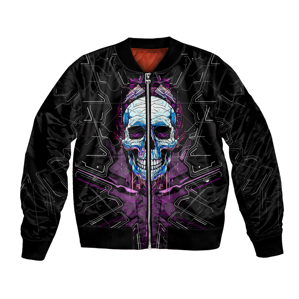 Technology Skull Bomber Jacket I'm blunt because God rolled me that way - Wonder Print Shop