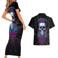 Technology Skull Couples Matching Short Sleeve Bodycon Dress and Hawaiian Shirt I'm blunt because God rolled me that way - Wonder Print Shop
