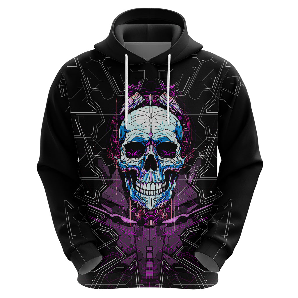 Technology Skull Hoodie I'm blunt because God rolled me that way - Wonder Print Shop