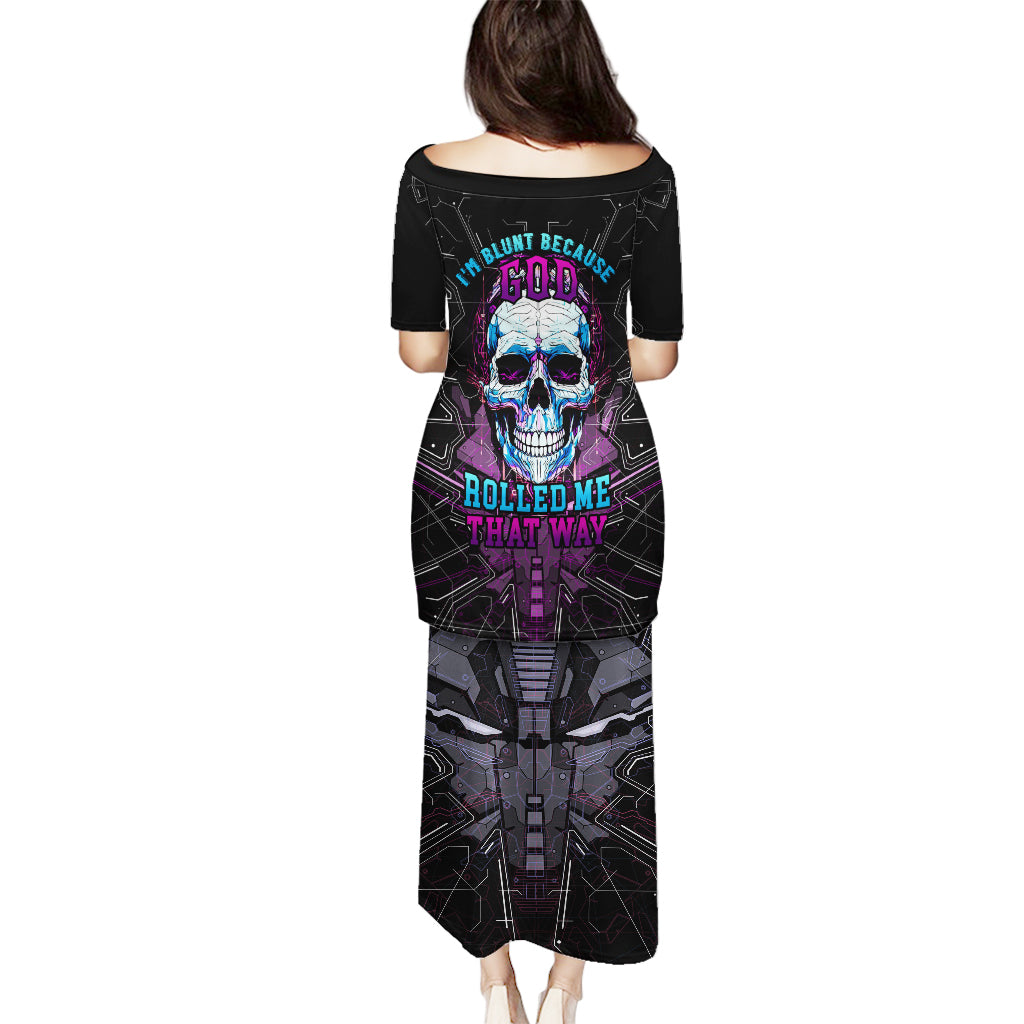 Technology Skull Puletasi I'm blunt because God rolled me that way - Wonder Print Shop