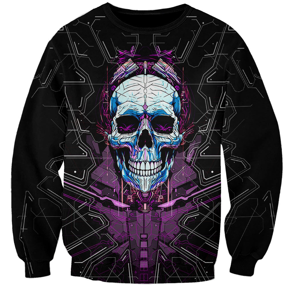 Technology Skull Sweatshirt I'm blunt because God rolled me that way - Wonder Print Shop