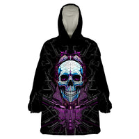 Technology Skull Wearable Blanket Hoodie I'm blunt because God rolled me that way - Wonder Print Shop