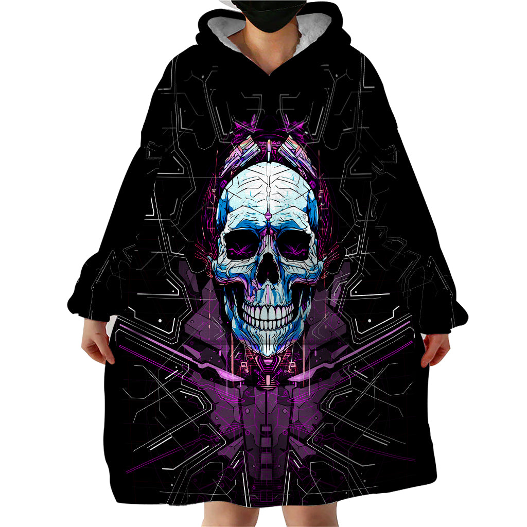 Technology Skull Wearable Blanket Hoodie I'm blunt because God rolled me that way - Wonder Print Shop