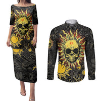 Sun Skull Couples Matching Puletasi Dress and Long Sleeve Button Shirts I May Not Be Perfect But At Least I'm Not You - Wonder Print Shop