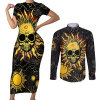 Sun Skull Couples Matching Short Sleeve Bodycon Dress and Long Sleeve Button Shirts I May Not Be Perfect But At Least I'm Not You - Wonder Print Shop
