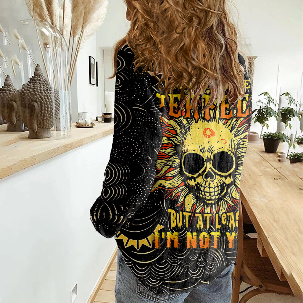 Sun Skull Women Casual Shirt I May Not Be Perfect But At Least I'm Not You - Wonder Print Shop