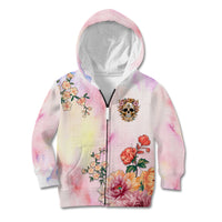Flower Skull Kid Hoodie She Is Sunshine Mixed With A Little Hurricane - Wonder Print Shop