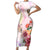 Flower Skull Short Sleeve Bodycon Dress She Is Sunshine Mixed With A Little Hurricane - Wonder Print Shop
