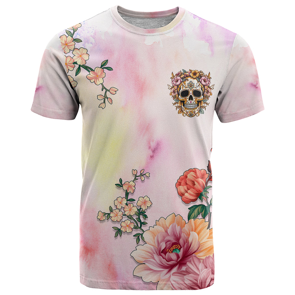 Flower Skull T Shirt She Is Sunshine Mixed With A Little Hurricane - Wonder Print Shop