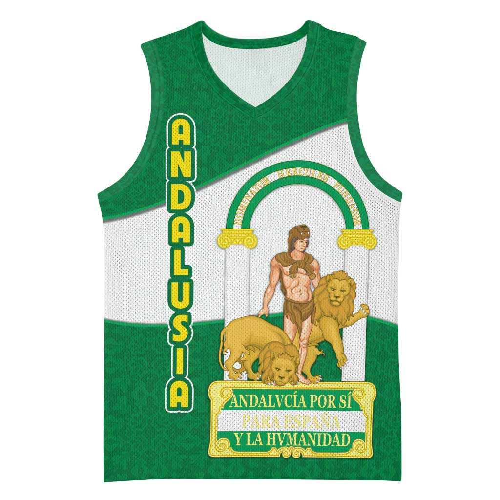 Andalusia Flag Basketball Jersey Autonomous Community of Spain - Wonder Print Shop