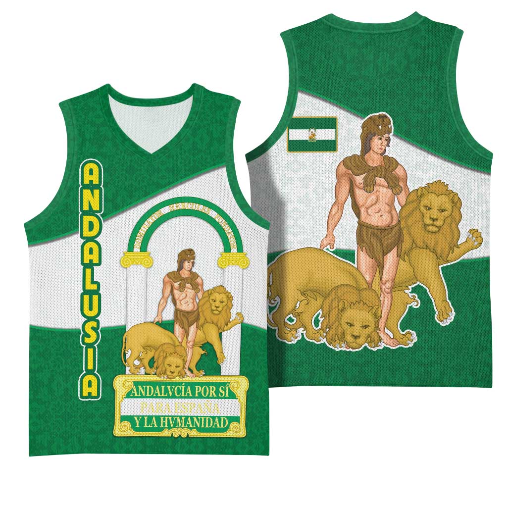 Andalusia Flag Basketball Jersey Autonomous Community of Spain - Wonder Print Shop