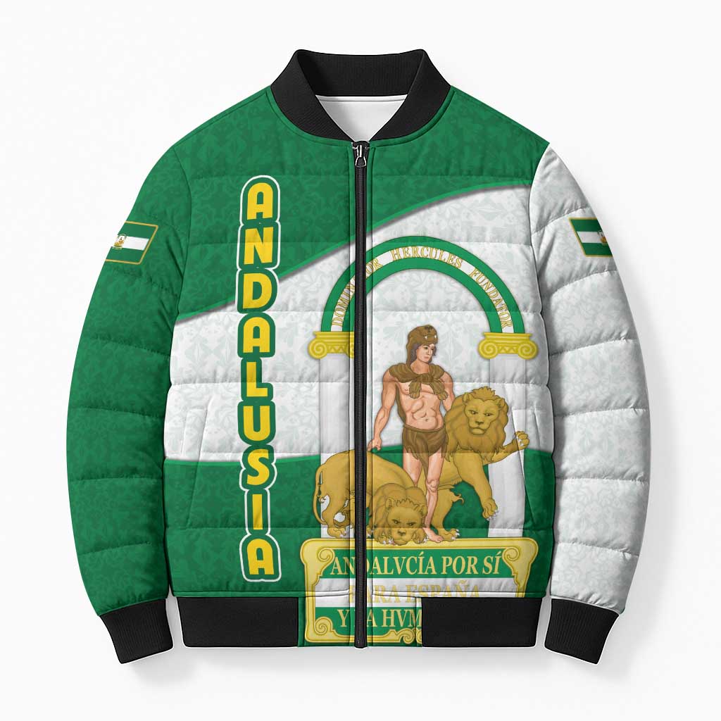 Andalusia Flag Bomber Puffer Jacket Autonomous Community of Spain - Wonder Print Shop