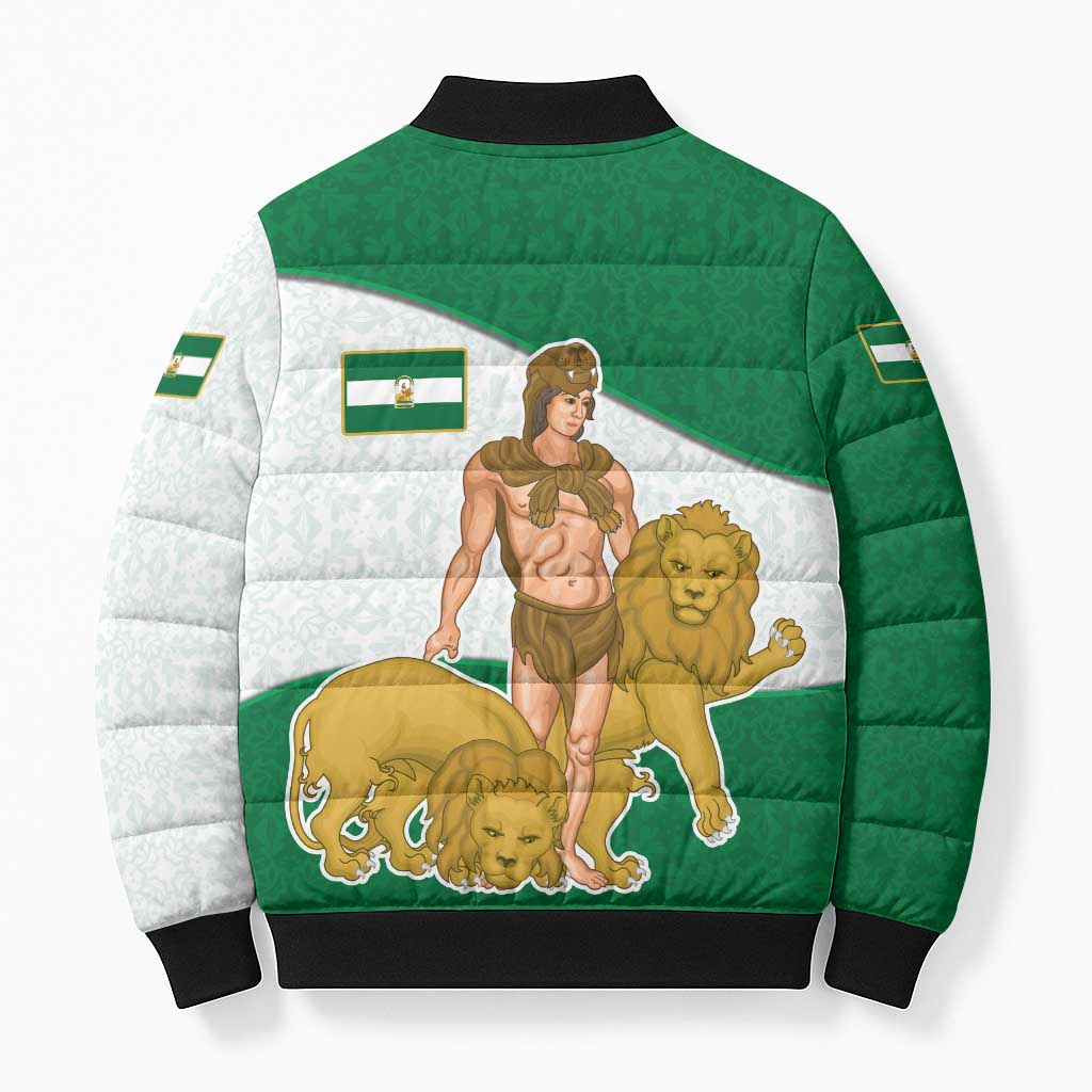 Andalusia Flag Bomber Puffer Jacket Autonomous Community of Spain - Wonder Print Shop