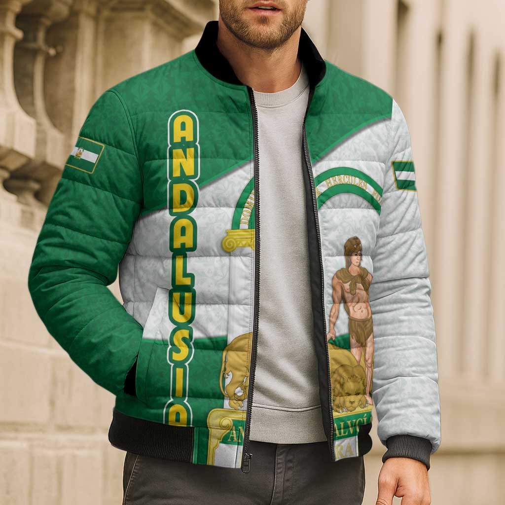 Andalusia Flag Bomber Puffer Jacket Autonomous Community of Spain - Wonder Print Shop
