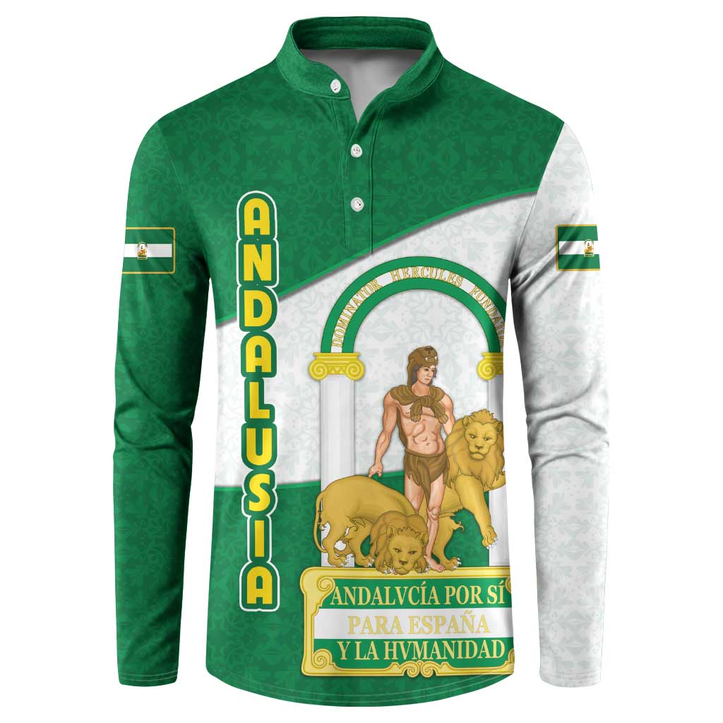 Andalusia Flag Button Sweatshirt Autonomous Community of Spain - Wonder Print Shop