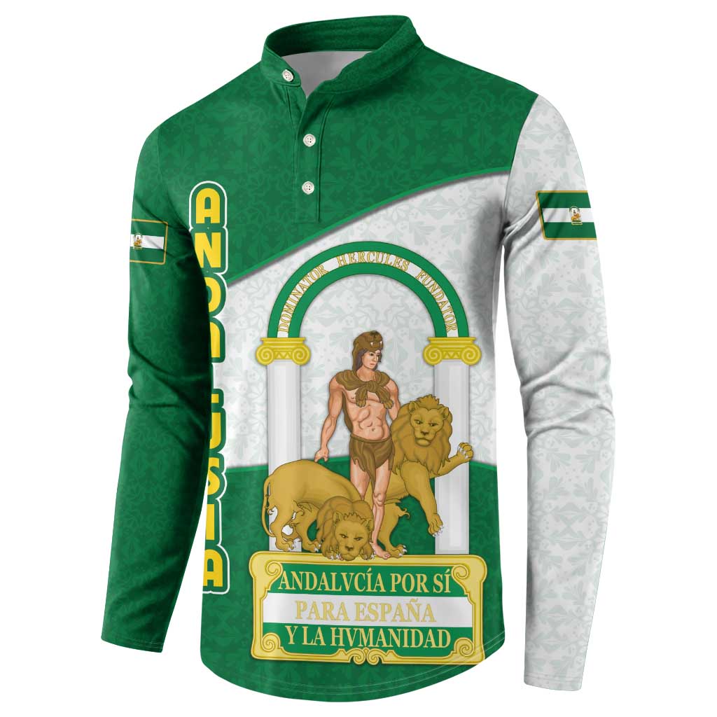 Andalusia Flag Button Sweatshirt Autonomous Community of Spain - Wonder Print Shop