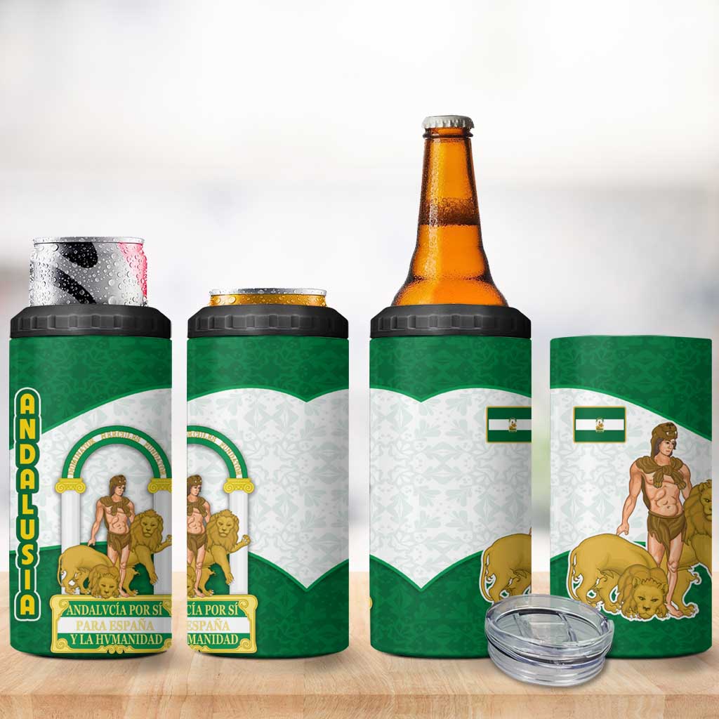 Andalusia Flag 4 in 1 Can Cooler Tumbler Autonomous Community of Spain - Wonder Print Shop