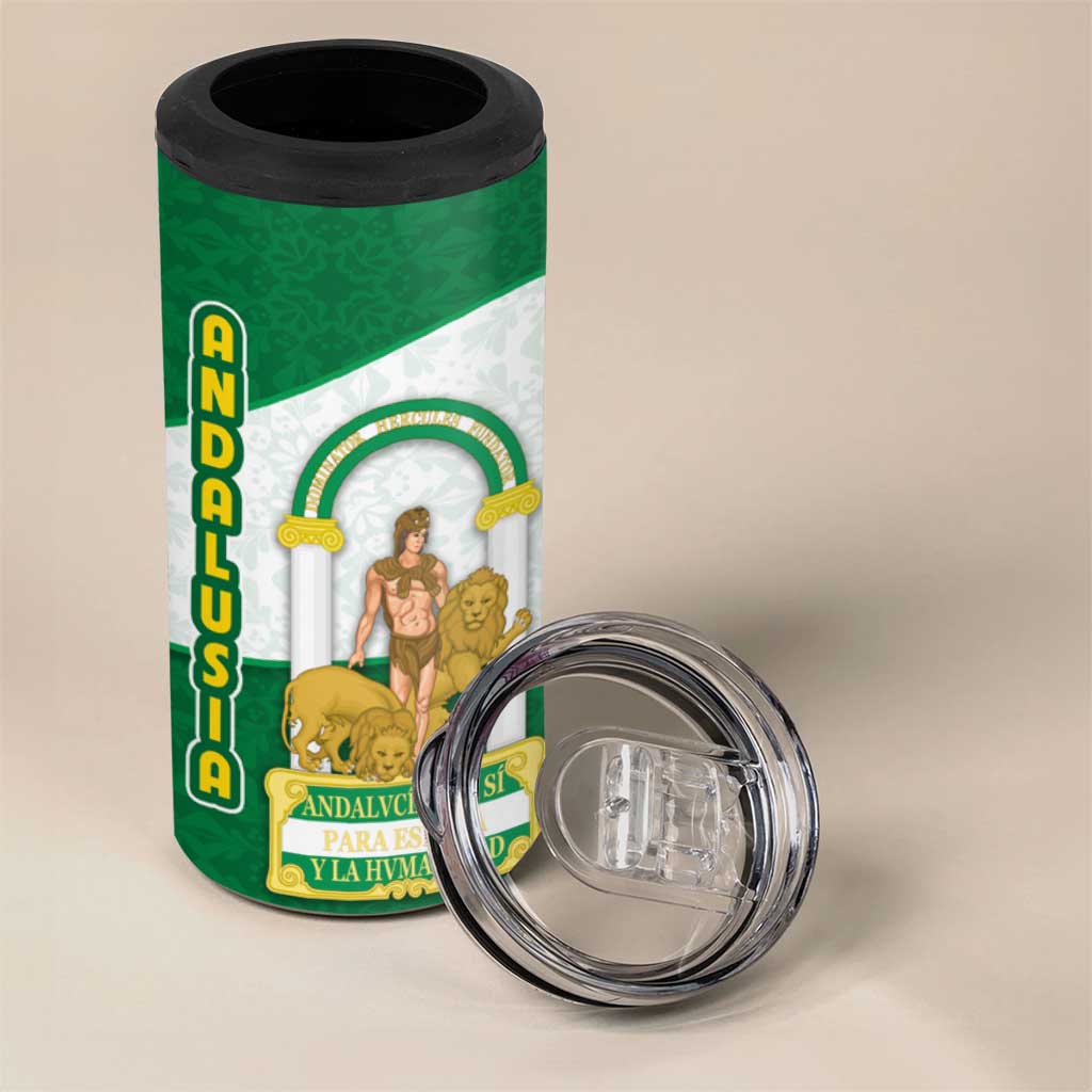 Andalusia Flag 4 in 1 Can Cooler Tumbler Autonomous Community of Spain - Wonder Print Shop