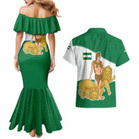 Andalusia Flag Couples Matching Mermaid Dress and Hawaiian Shirt Autonomous Community of Spain - Wonder Print Shop