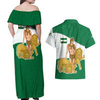 Andalusia Flag Couples Matching Off Shoulder Maxi Dress and Hawaiian Shirt Autonomous Community of Spain - Wonder Print Shop