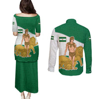 Andalusia Flag Couples Matching Puletasi and Long Sleeve Button Shirt Autonomous Community of Spain - Wonder Print Shop