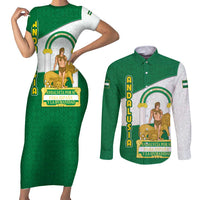 Andalusia Flag Couples Matching Short Sleeve Bodycon Dress and Long Sleeve Button Shirt Autonomous Community of Spain - Wonder Print Shop