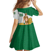 Andalusia Flag Family Matching Long Sleeve Bodycon Dress and Hawaiian Shirt Autonomous Community of Spain - Wonder Print Shop