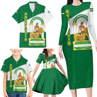 Andalusia Flag Family Matching Long Sleeve Bodycon Dress and Hawaiian Shirt Autonomous Community of Spain - Wonder Print Shop