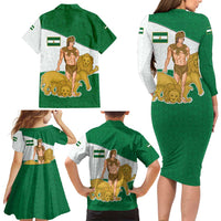 Andalusia Flag Family Matching Long Sleeve Bodycon Dress and Hawaiian Shirt Autonomous Community of Spain - Wonder Print Shop