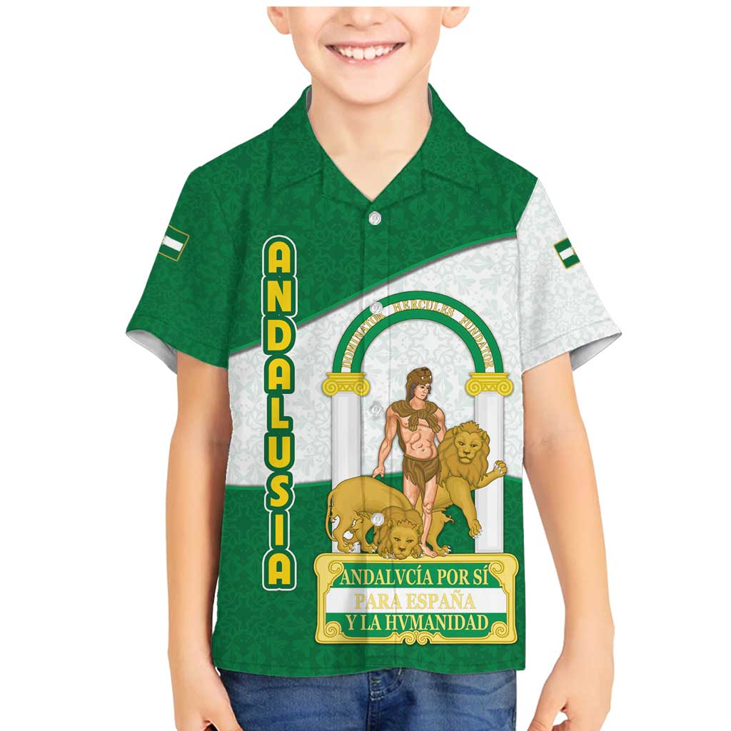 Andalusia Flag Family Matching Mermaid Dress and Hawaiian Shirt Autonomous Community of Spain - Wonder Print Shop