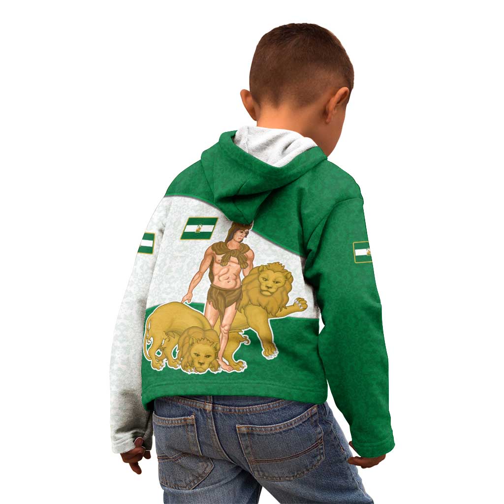 Andalusia Flag Kid Hoodie Autonomous Community of Spain - Wonder Print Shop