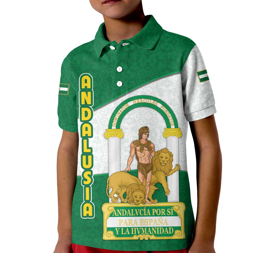 Andalusia Flag Kid Polo Shirt Autonomous Community of Spain - Wonder Print Shop