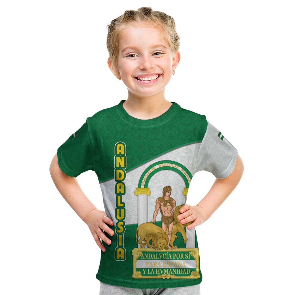 Andalusia Flag Kid T Shirt Autonomous Community of Spain - Wonder Print Shop