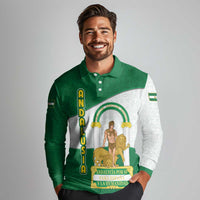 Andalusia Flag Long Sleeve Polo Shirt Autonomous Community of Spain - Wonder Print Shop