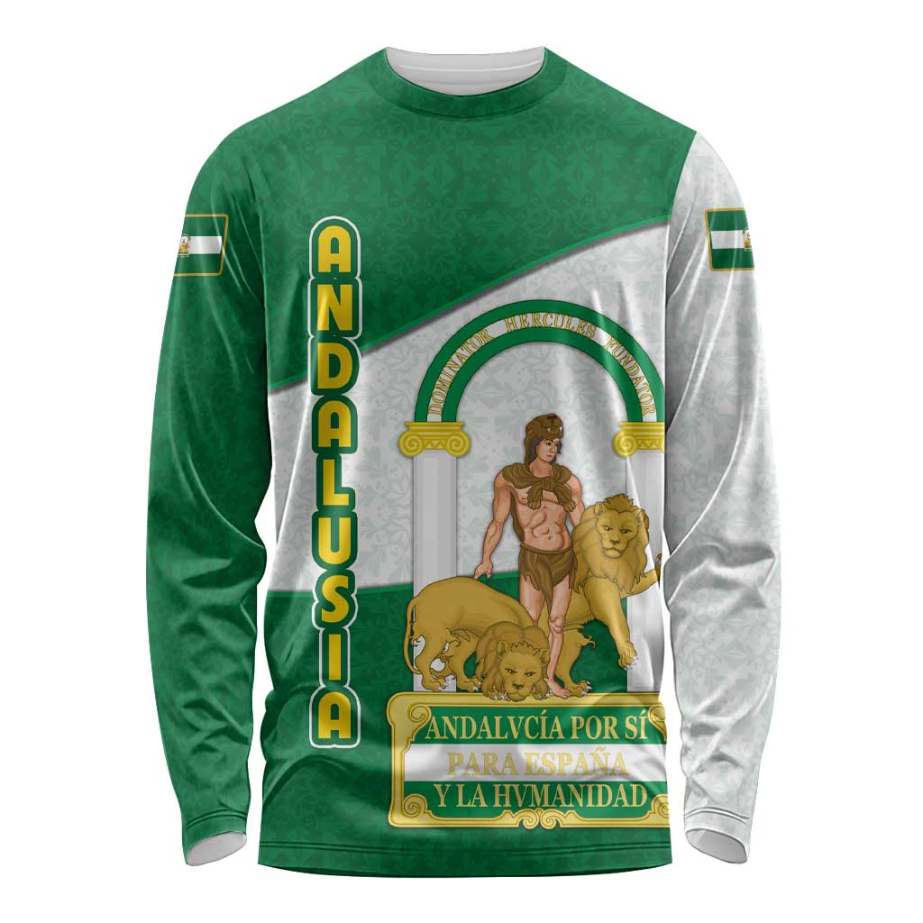 Andalusia Flag Long Sleeve Shirt Autonomous Community of Spain - Wonder Print Shop
