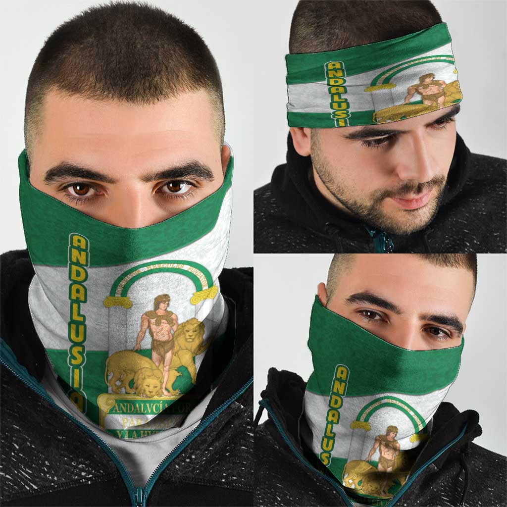 Andalusia Flag Neck Gaiter Autonomous Community of Spain - Wonder Print Shop