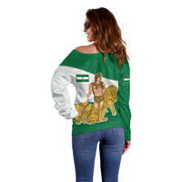 Andalusia Flag Off Shoulder Sweater Autonomous Community of Spain - Wonder Print Shop