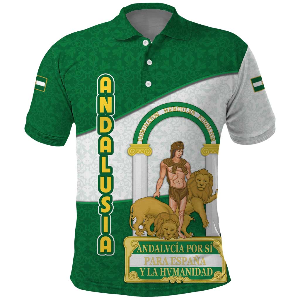 Andalusia Flag Polo Shirt Autonomous Community of Spain - Wonder Print Shop