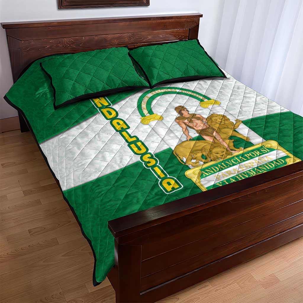 Andalusia Flag Quilt Bed Set Autonomous Community of Spain - Wonder Print Shop