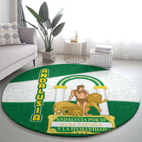 Andalusia Flag Round Carpet Autonomous Community of Spain - Wonder Print Shop