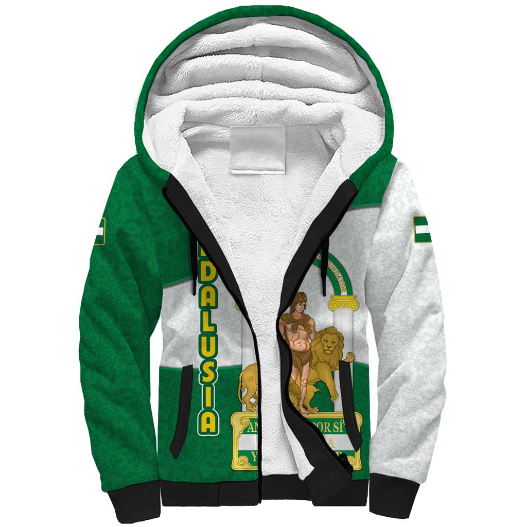 Andalusia Flag Sherpa Hoodie Autonomous Community of Spain - Wonder Print Shop